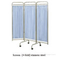 (4 - Fold) Stainess Steel Medical Ward Folding Screen With 6 Castors